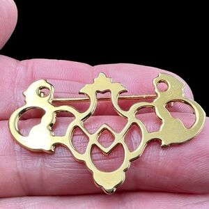 18K Gold Plate on Solid Brass Brooch Pin Historic Charleston Foundation